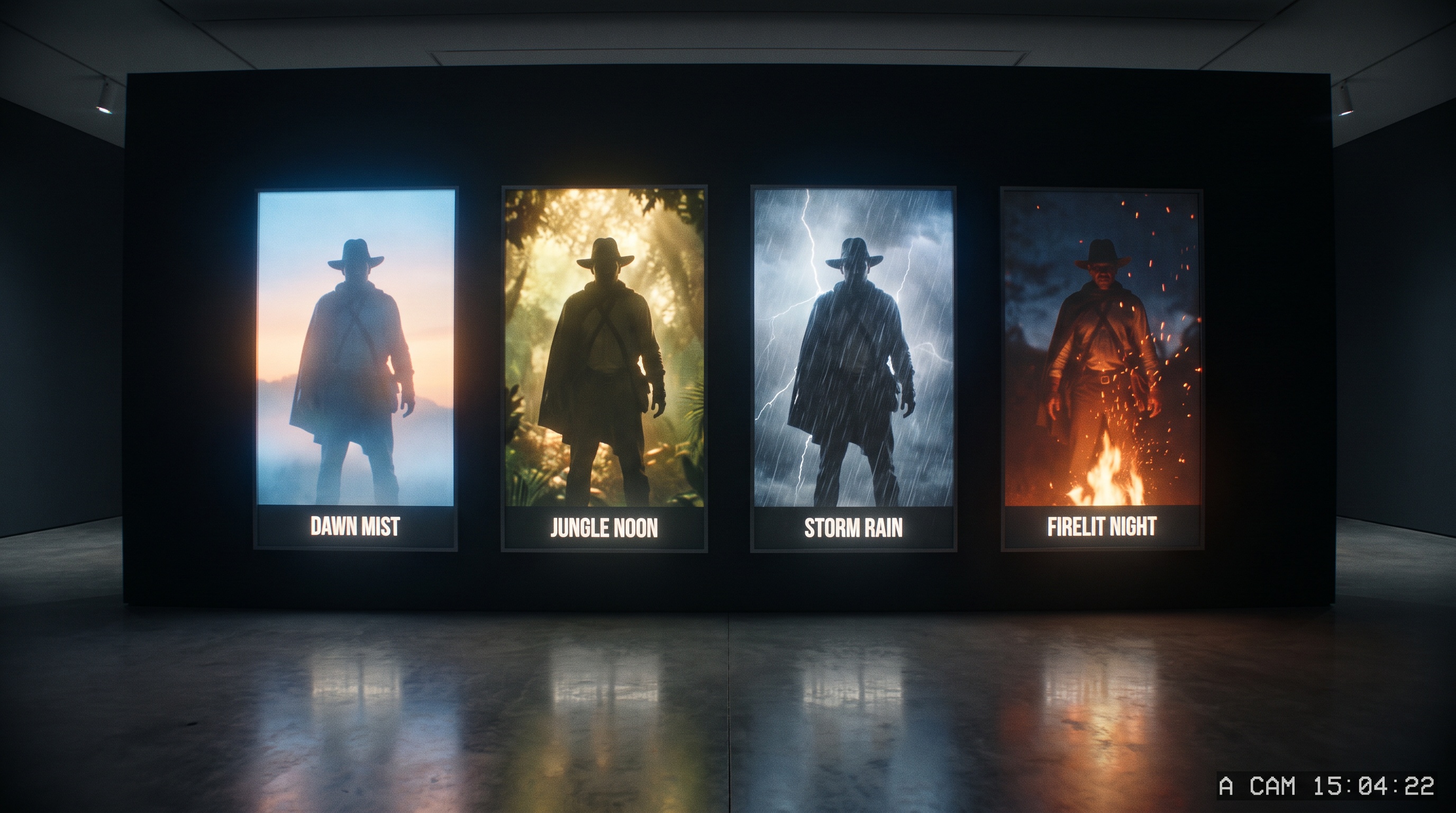 One hero, four moods — perfect consistency